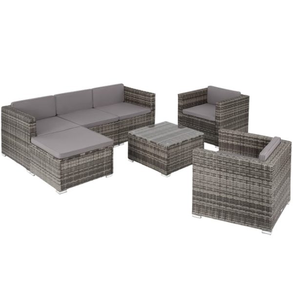 TECTAKE Rattan Lounge para 5 a 6 pessoas