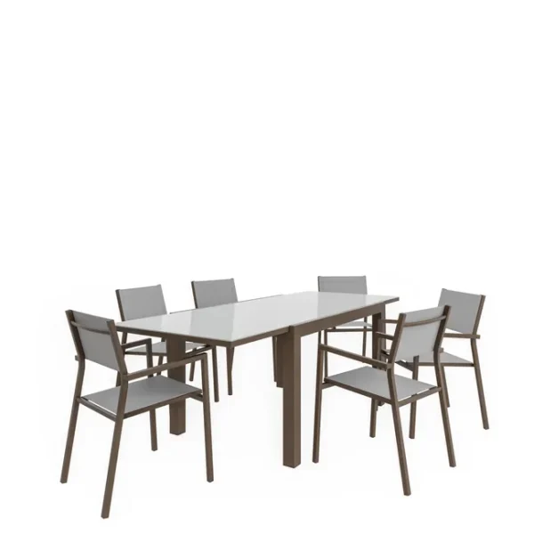 Mesa de alumínio NATERIAL LYRA II UP&DOWN 130/220X90CM MOKA