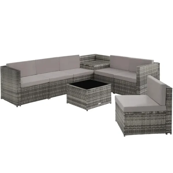 TECTAKE Rattan Lounge para 6 pessoas