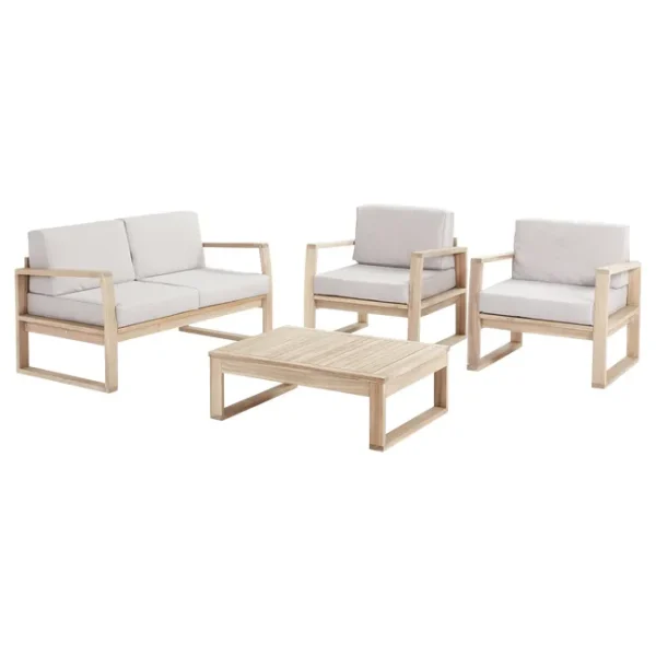 Conjunto jardim relax sofá e mesa Acácia Solaris Naterial