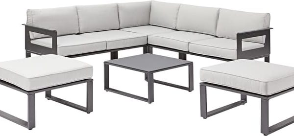 Conjunto jardim relax mesa e sofás alumínio antracite Odyssea Naterial